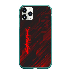 Чехол для iPhone 11 Pro Max матовый Cyberpunk 2077 red