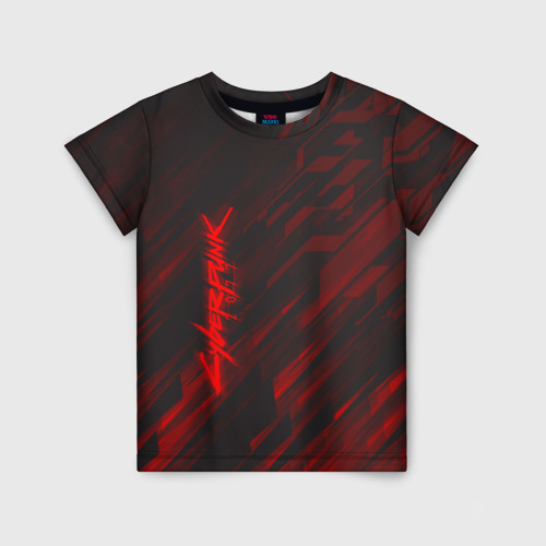 Детская футболка 3D Cyberpunk 2077 red, цвет 3D печать