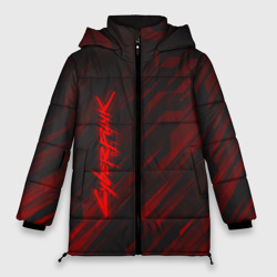 Женская зимняя куртка Oversize Cyberpunk 2077 red