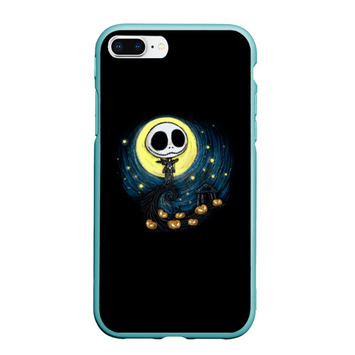 Чехол для iPhone 7Plus/8 Plus матовый The Nightmare Before Christmas, цвет мятный