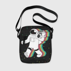 Сумка через плечо 3D Космонавт с магнитофоном в космосе