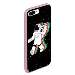 Чехол для iPhone 7Plus/8 Plus матовый Космонавт с магнитофоном - фото 2