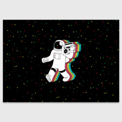 Поздравительная открытка Космонавт с магнитофоном