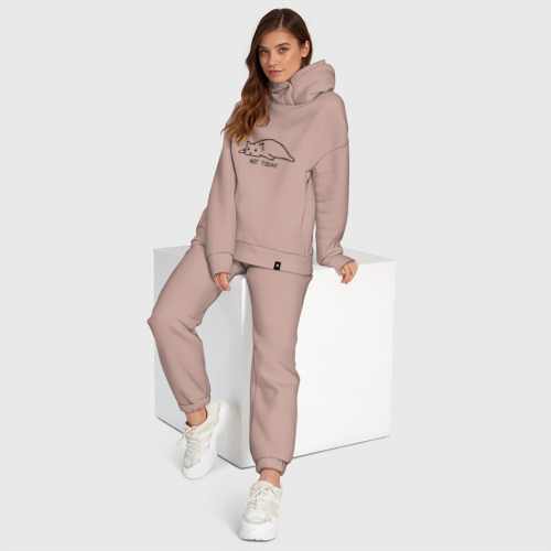 Женский костюм хлопок Oversize Not Today, цвет пыльно-розовый - фото 4