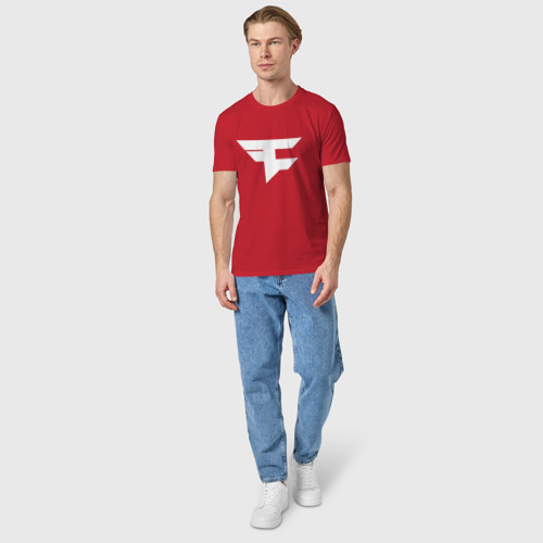 Мужская футболка хлопок FaZe clan, цвет красный - фото 5