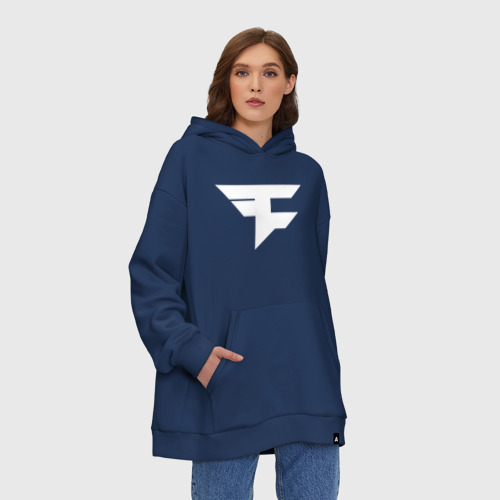 Худи SuperOversize хлопок FaZe clan, цвет темно-синий - фото 4