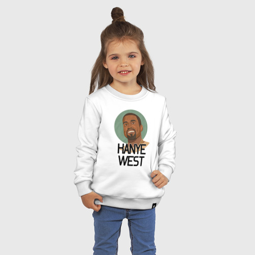 Детский свитшот хлопок Kanye West, цвет белый - фото 3