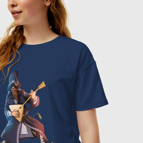 Женская футболка хлопок Oversize Нейромонах Феофан, цвет темно-синий - фото 3