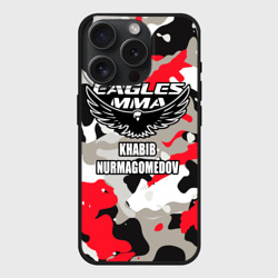 Чехол силиконовый для Apple iPhone 15 Pro Мax матовый MMA Хабиб Нурмагомедов