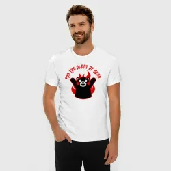 Мужская футболка хлопок Slim KUMAMON во славу медведя - фото 2