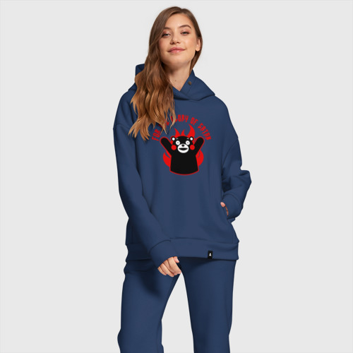 Женский костюм хлопок Oversize Kumamon славит, цвет темно-синий - фото 2