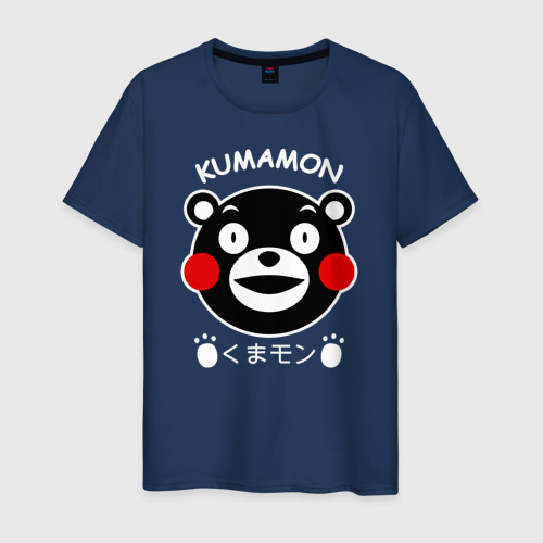 Мужская футболка хлопок Kumamon во славу сатаны, цвет темно-синий