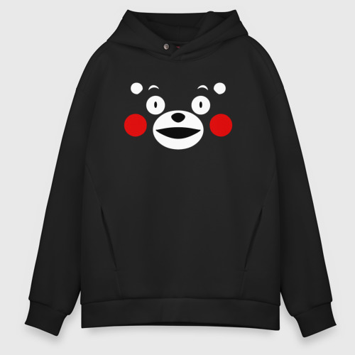 Мужское худи Oversize хлопок Kumamon альбинос, цвет черный