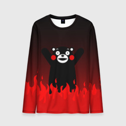 Мужской лонгслив 3D Kumamon горит