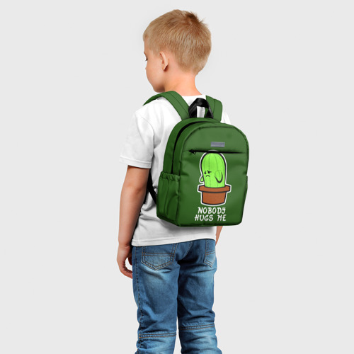 Детский рюкзак 3D с принтом Nobody Hugs Me, фото на моделе #1