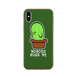 Чехол для iPhone X матовый Nobody Hugs Me