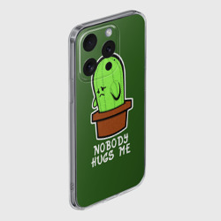 Чехол для iPhone 15 Pro Max силиконовый с защитой камеры Nobody Hugs Me - фото 2