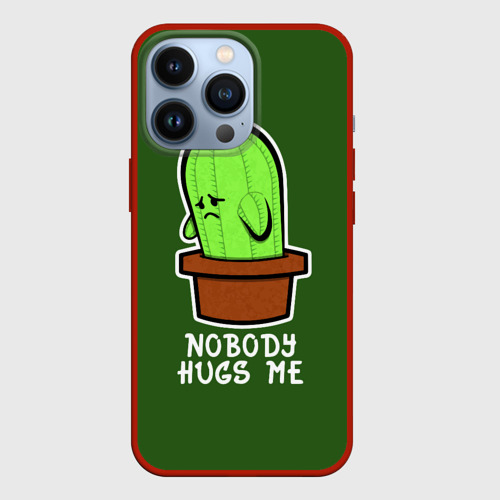 Чехол для iPhone 13 Pro Nobody Hugs Me, цвет красный