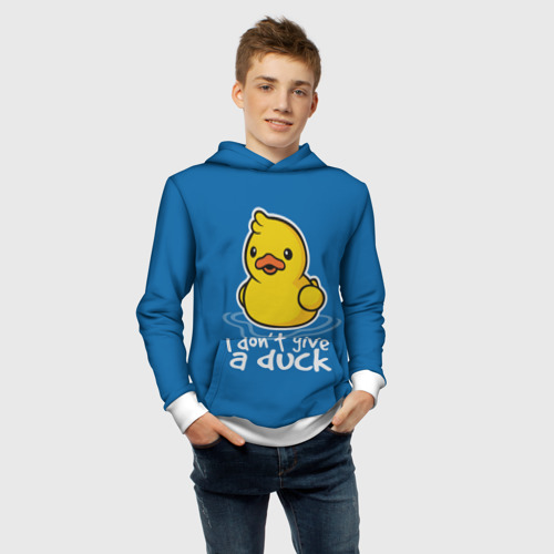 Детская толстовка 3D I Don't Give a Duck, цвет белый - фото 6