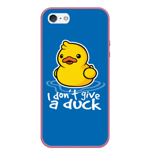 Чехол для iPhone 5/5S матовый I Don't Give a Duck, цвет розовый