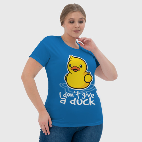 Женская футболка 3D I Don't Give a Duck, цвет 3D печать - фото 6