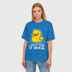 Женская футболка oversize 3D I Don't Give a Duck - фото 2