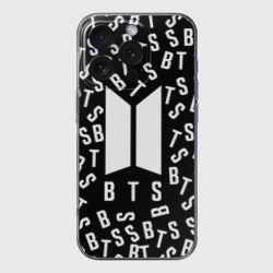 Чехол для iPhone 16 Pro Max силиконовый с защитой камеры BTS