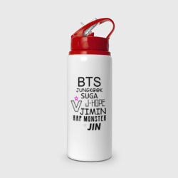 Бутылка для воды с трубочкой BTS состав