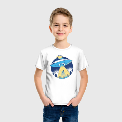 Детская футболка хлопок с принтом Пришельцы, фото на моделе #1