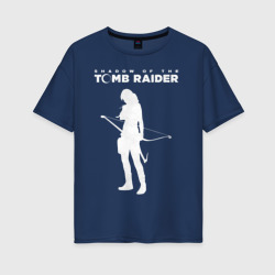 Женская футболка хлопок Oversize Tomb Raider logo