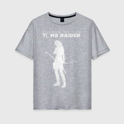 Женская футболка хлопок Oversize Tomb Raider logo