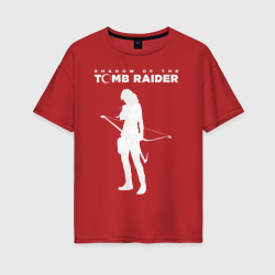 Tomb Raider logo – Женская футболка хлопок Oversize с принтом купить со скидкой в -16%