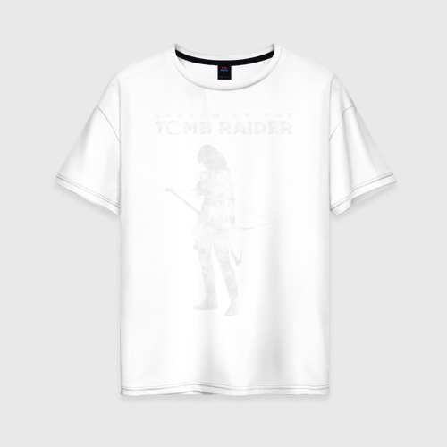Женская футболка из хлопка оверсайз с принтом Tomb Raider logo, вид спереди №1