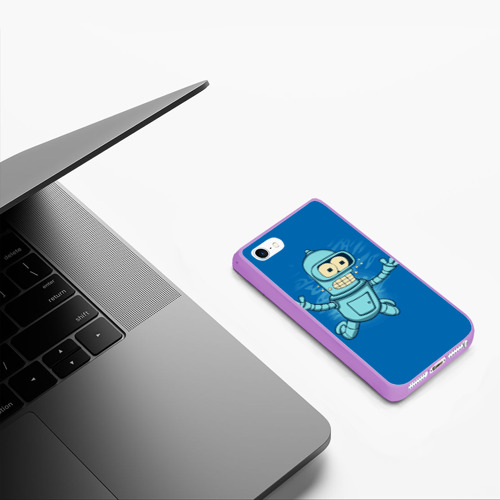 Чехол для iPhone 5/5S матовый Bender Nevermind, цвет сиреневый - фото 5