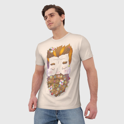Мужская футболка 3D Бородач, цвет 3D печать - фото 3