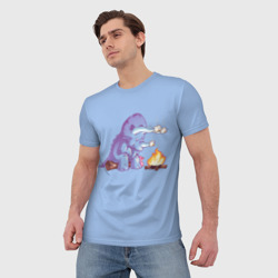 Мужская футболка 3D Трицератопс у Костра - фото 2