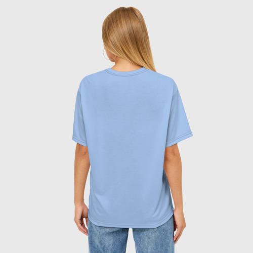 Женская футболка oversize 3D Трицератопс у Костра, цвет 3D печать - фото 4