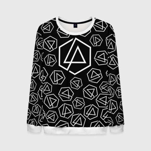 Мужской свитшот 3D LINKIN PARK PATTERN, цвет белый