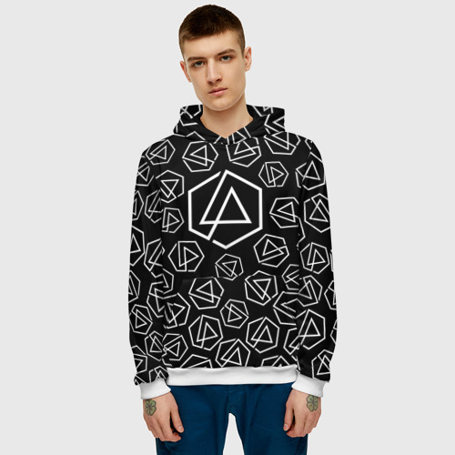 Мужская толстовка 3D LINKIN PARK PATTERN, цвет белый - фото 3