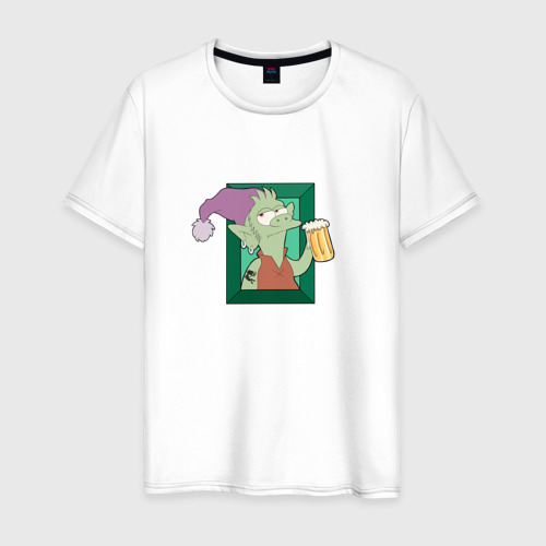 Мужская футболка из хлопка с принтом Disenchantment: Elfo, вид спереди №1