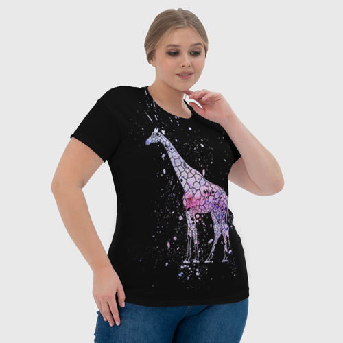 Женская футболка 3D Звездный Жираф, цвет 3D печать - фото 6
