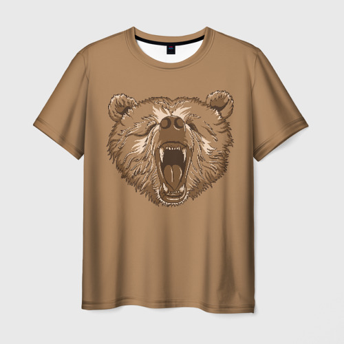 Мужская футболка 3D Бурый Медведь, цвет 3D печать