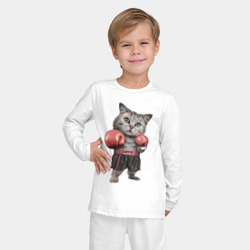 Детская пижама с лонгсливом хлопок Кот боксёр - фото 2
