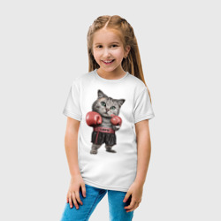 Детская футболка хлопок Кот боксёр - фото 2