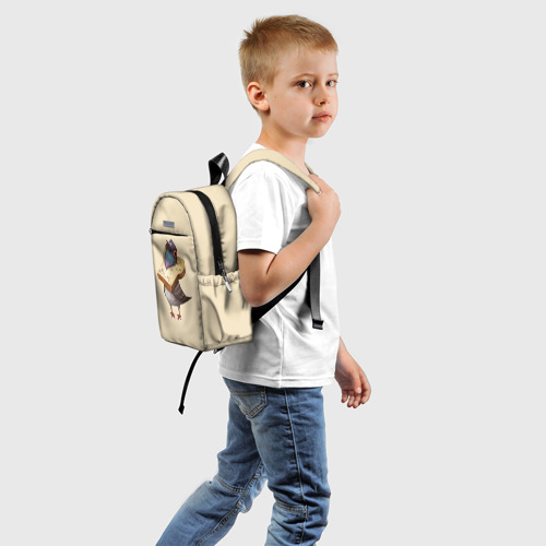 Детский рюкзак 3D с принтом Голубь и Хлебушек, вид сзади #1