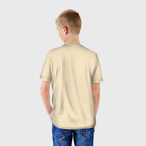 Детская футболка 3D с принтом Голубь и Хлебушек, вид сзади #2