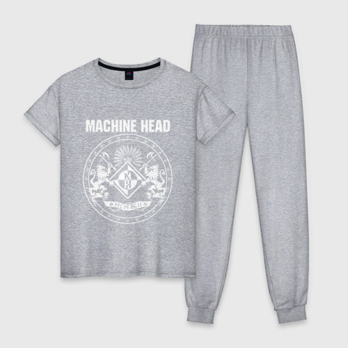 Женская пижама хлопок с принтом Machine Head 4, вид спереди #2