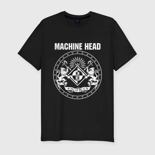 Мужская футболка хлопок Slim с принтом Machine Head 4, вид спереди #2