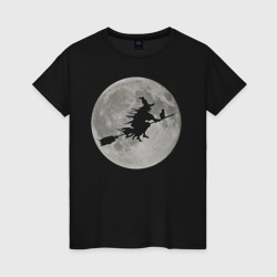 Женская футболка хлопок На фоне луны