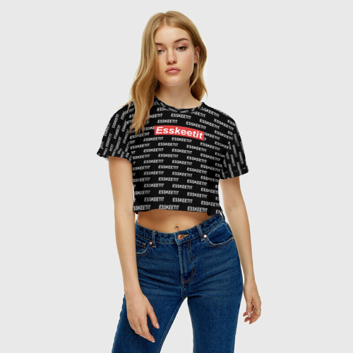 Женская футболка Crop-top 3D ESSKEETIT, цвет 3D печать - фото 4